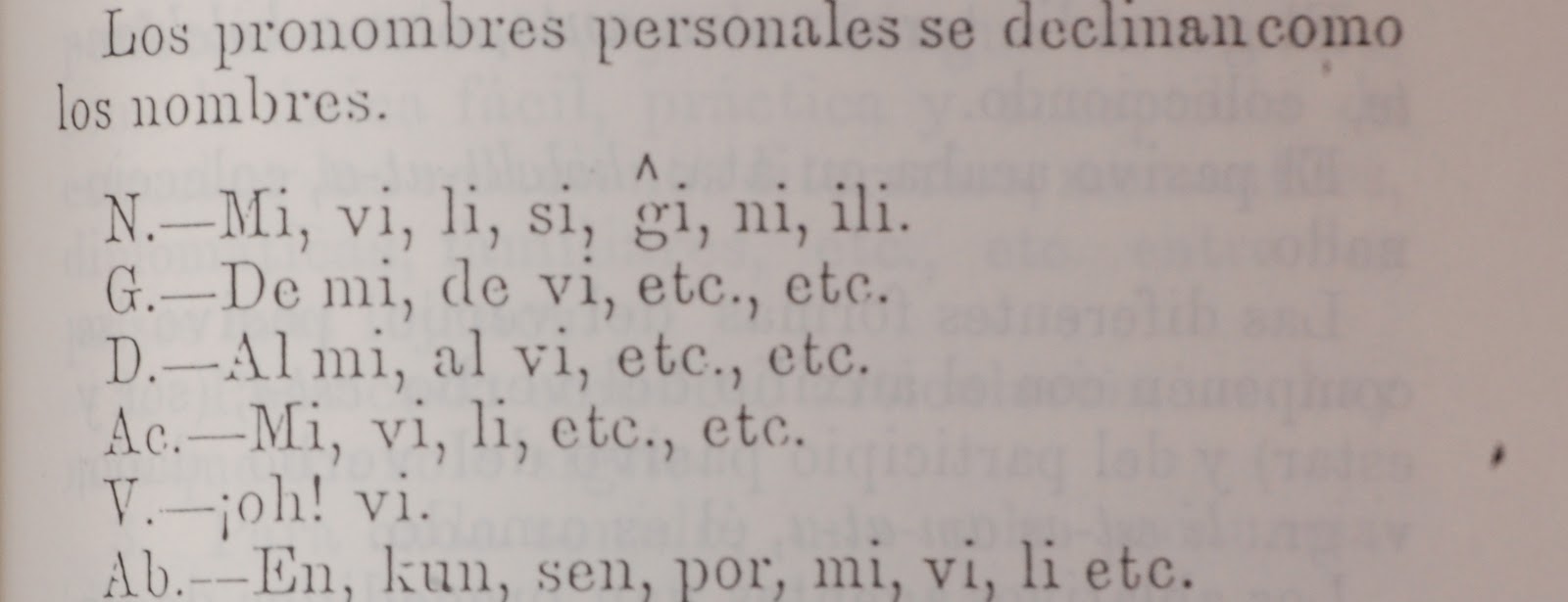Los pronombres personales del esperanto, según Rodríguez Huertas