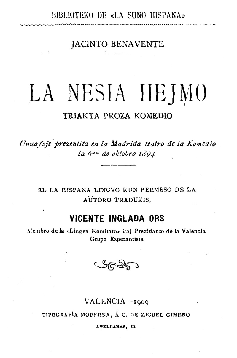 <em>La nesia hejmo</em> (1909)