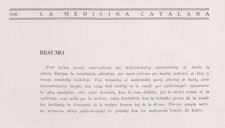 El primer resum en esperanto, <em>LMC</em>, núm 2, pàg. 166